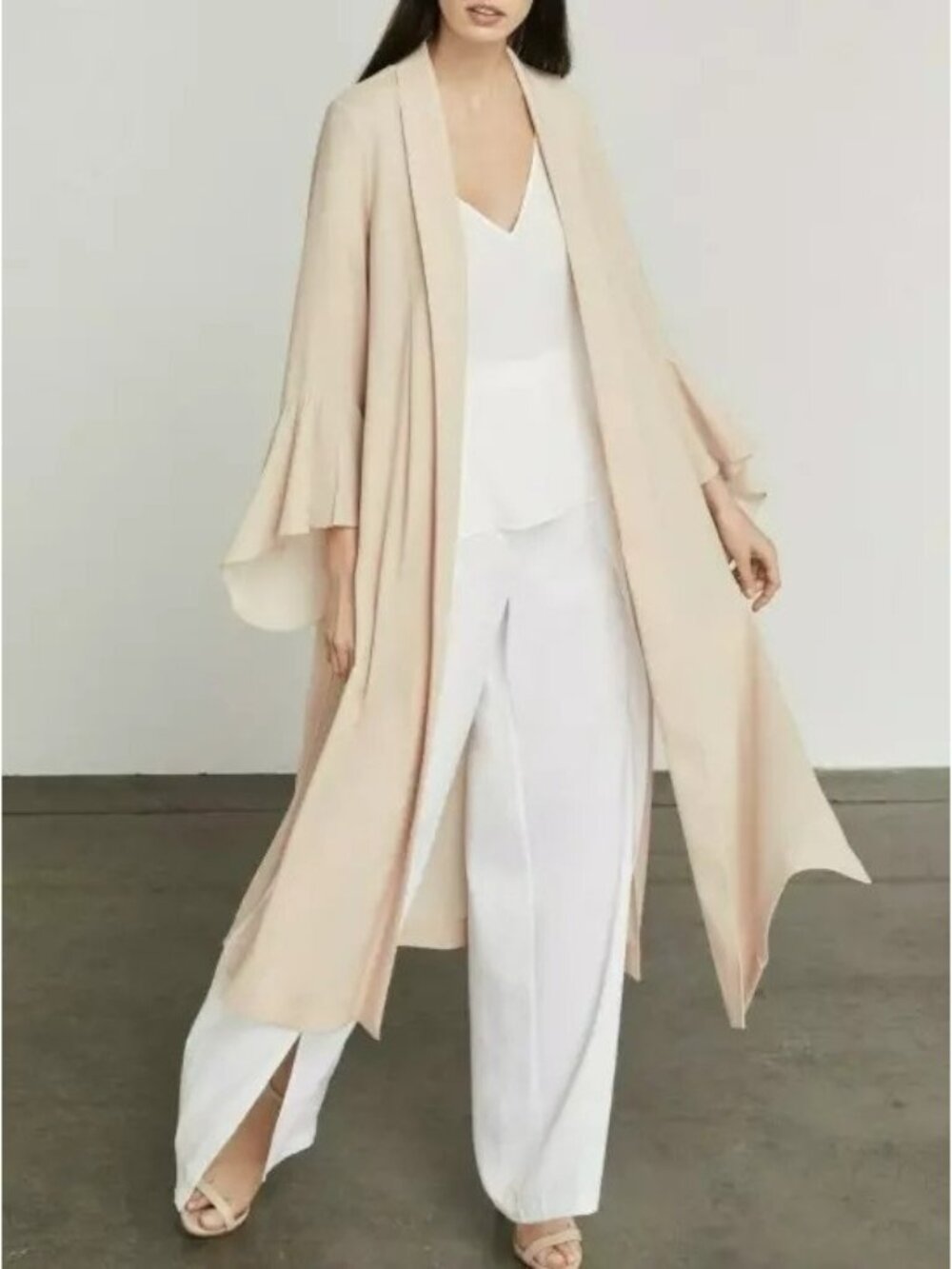 BCBG Maxazria Pink Duster Jacket Robe Swim Cover Open Front Size Small EUC